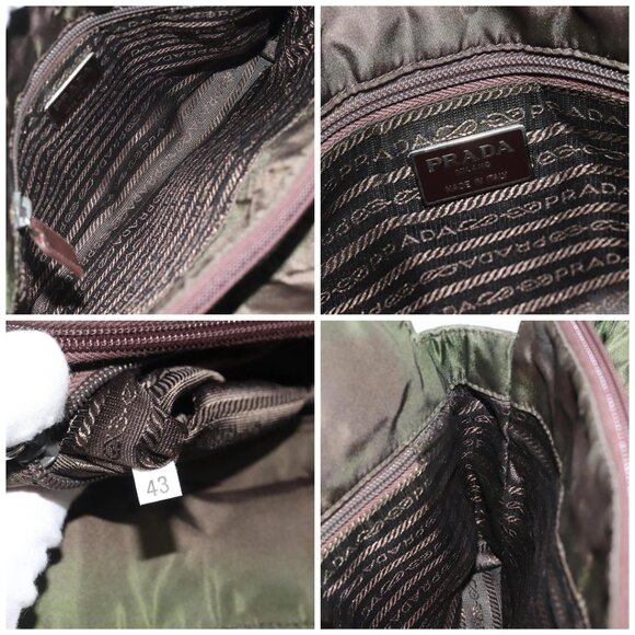 PRADA Chain Shoulder Bag Nylon Khaki Auth - Picture 15 of 16